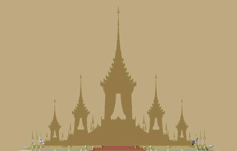The first tier of the royal crematorium's base 